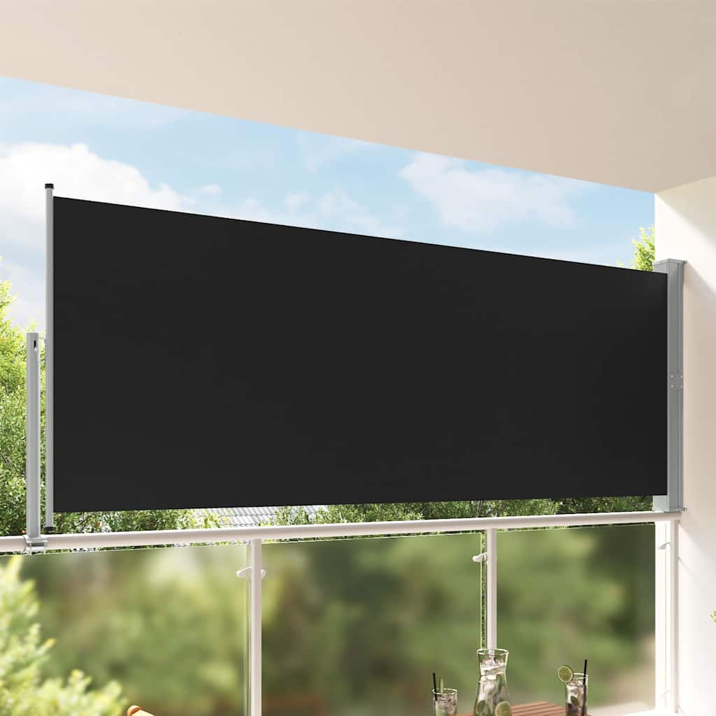 vidaXL Tarasowa, zwijana markiza boczna, 140 x 300 cm, czarna
