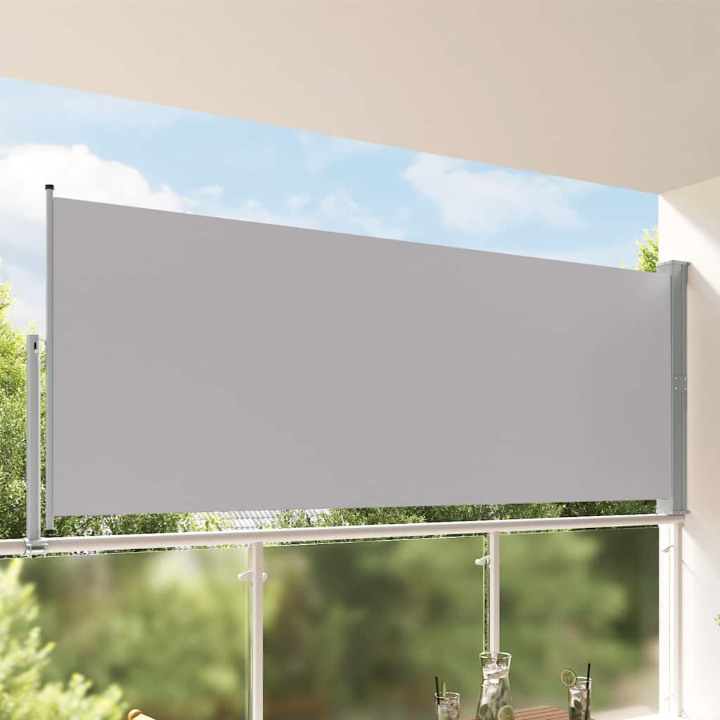 vidaXL Tarasowa, zwijana markiza boczna, 140 x 300 cm, szara