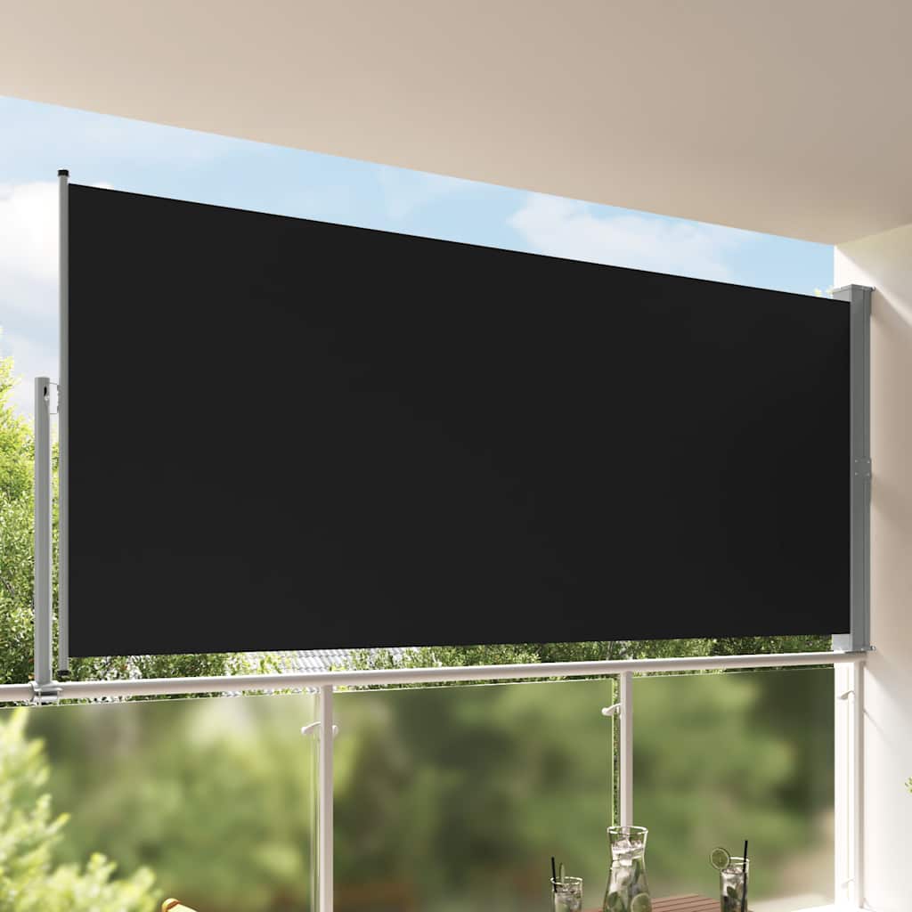 vidaXL Tarasowa, zwijana markiza boczna, 160 x 300 cm, czarna