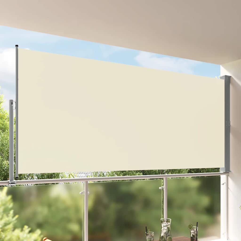 vidaXL Tarasowa, zwijana markiza boczna, 160 x 300 cm, kremowa