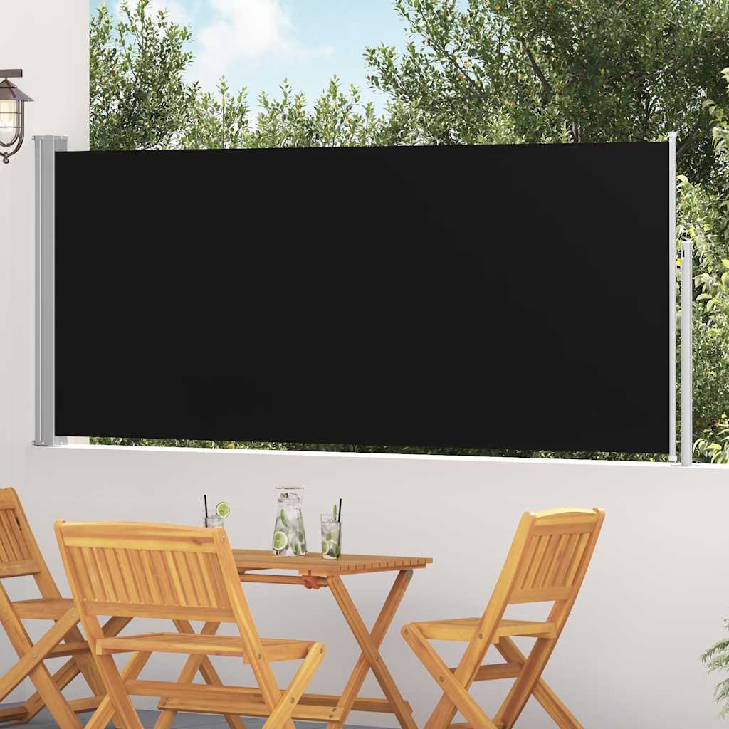 vidaXL Zwijana markiza boczna, 120 x 300 cm, czarna