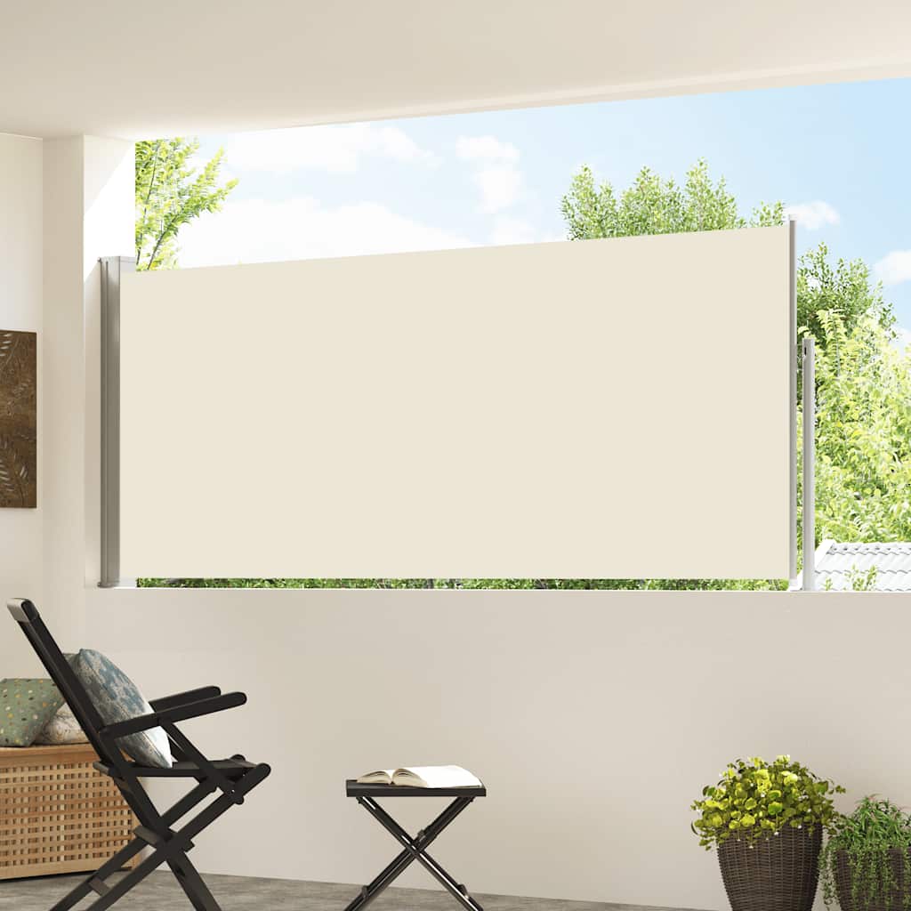 vidaXL Zwijana markiza boczna, 120 x 300 cm, kremowa