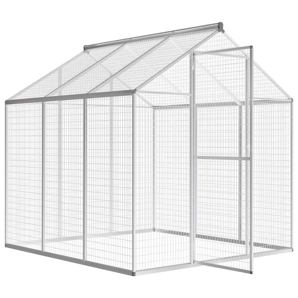 vidaXL Woliera do ogrodu, aluminiowa, 183 x 178 x 194 cm