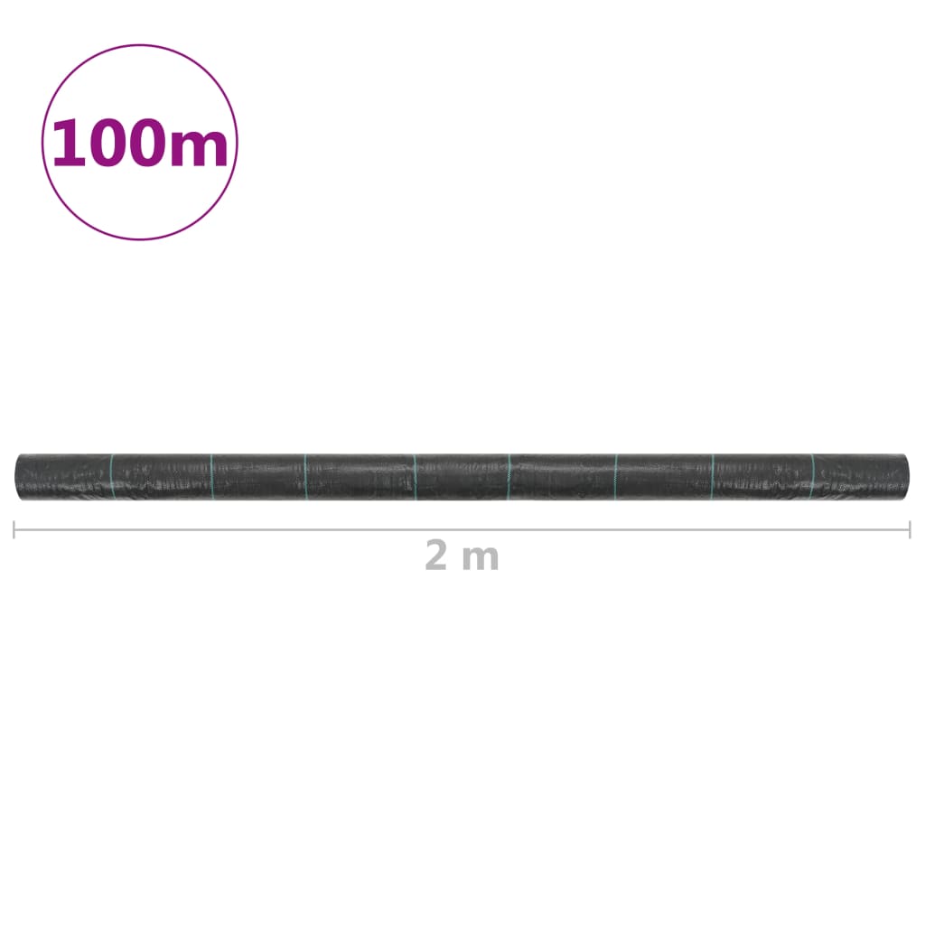 vidaXL Mata szkółkarska, agrotkanina PP, 2x100 m, czarna