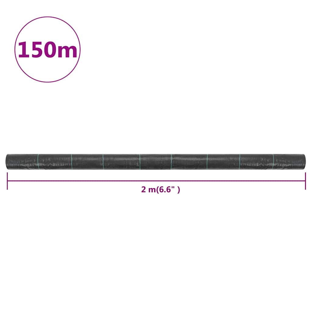 vidaXL Mata szkółkarska, agrotkanina PP, 2 x 150 m, czarna