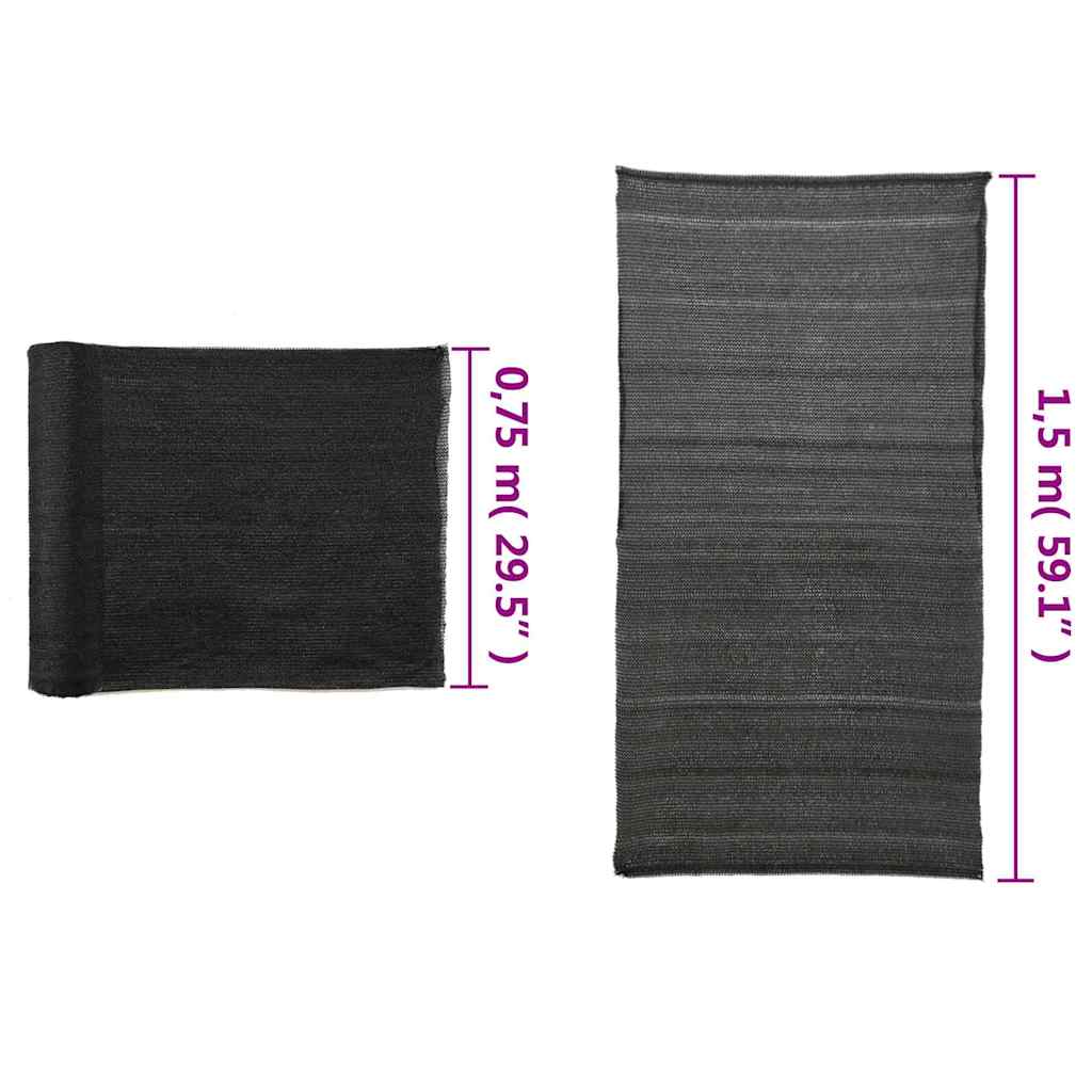 vidaXL Siatka osłaniająca HDPE, 1,5x10 m, czarna