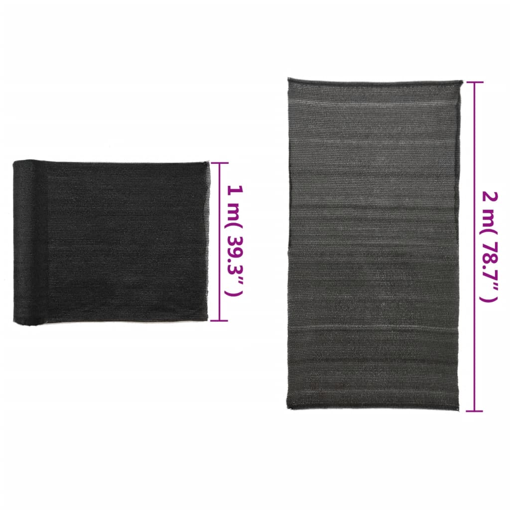 vidaXL Siatka osłaniająca HDPE, 2x10 m, czarna