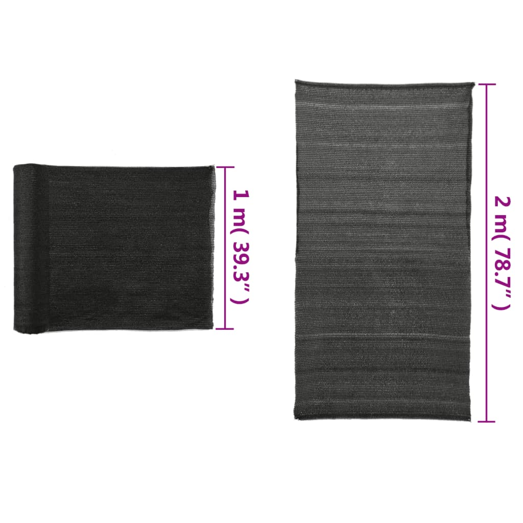 vidaXL Siatka osłaniająca HDPE, 2x25 m, czarna