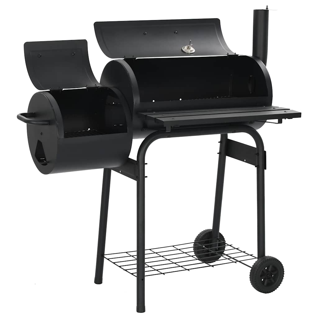 vidaXL Klasyczny grill z wędzarnią na węgiel drzewny