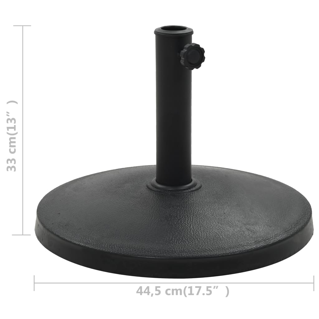 vidaXL Podstawa pod parasol ogrodowy, okrągła, żywica, 10 kg, czarna