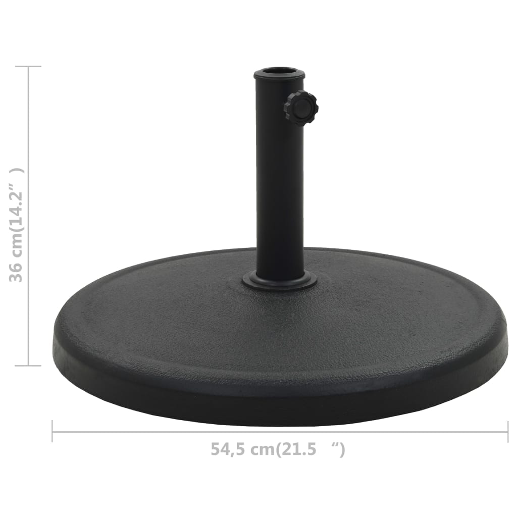 vidaXL Podstawa pod parasol ogrodowy, okrągła, żywica, 19 kg, czarna