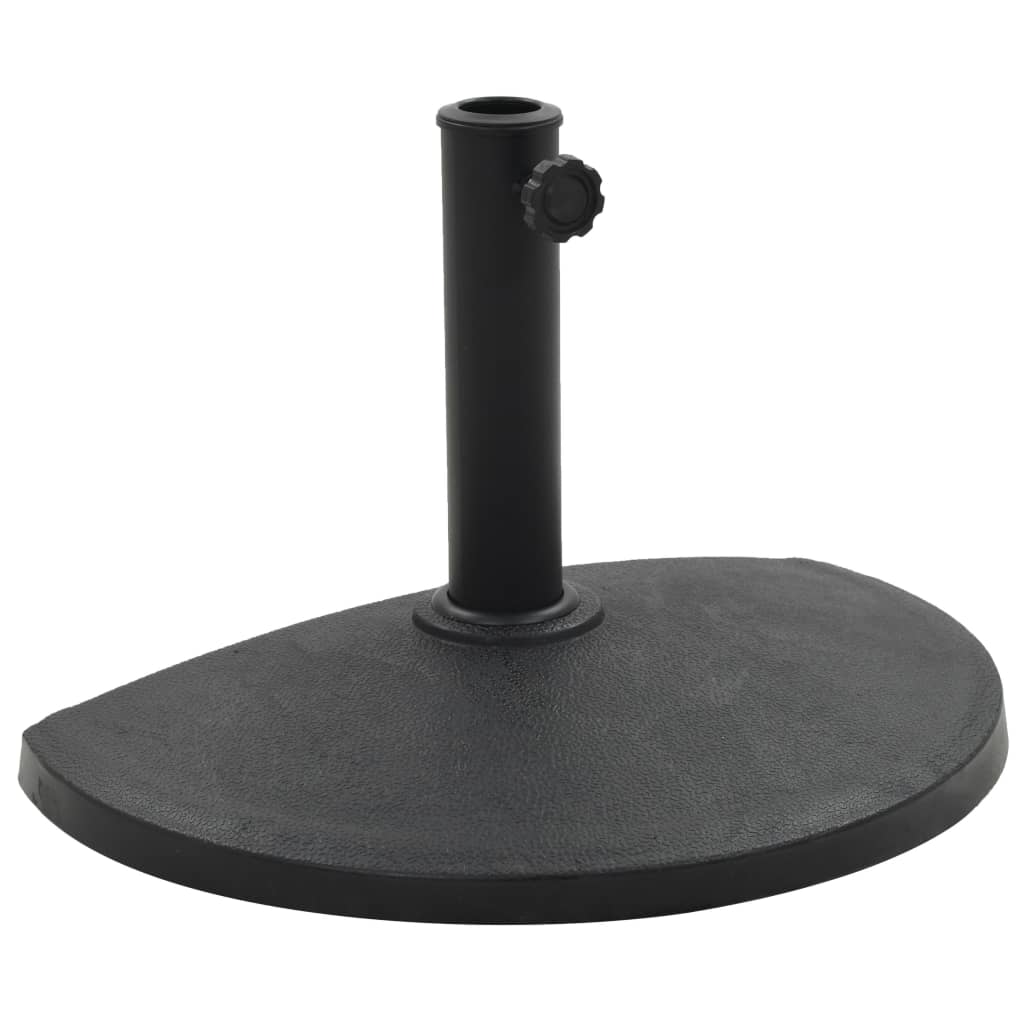 vidaXL Podstawa pod parasol ogrodowy, półokrągła, żywica, 9 kg, czarna