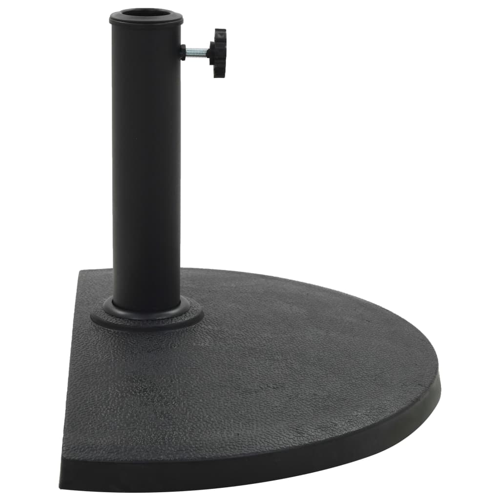 vidaXL Podstawa pod parasol ogrodowy, półokrągła, żywica, 9 kg, czarna