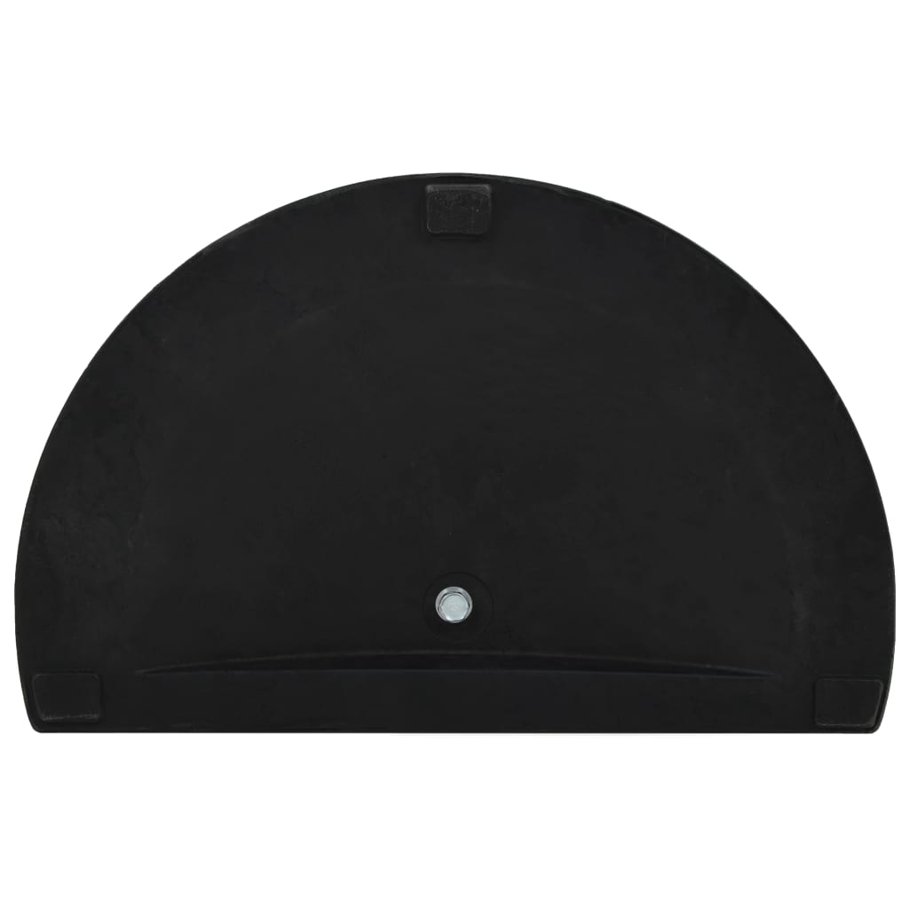 vidaXL Podstawa pod parasol ogrodowy, półokrągła, żywica, 9 kg, czarna
