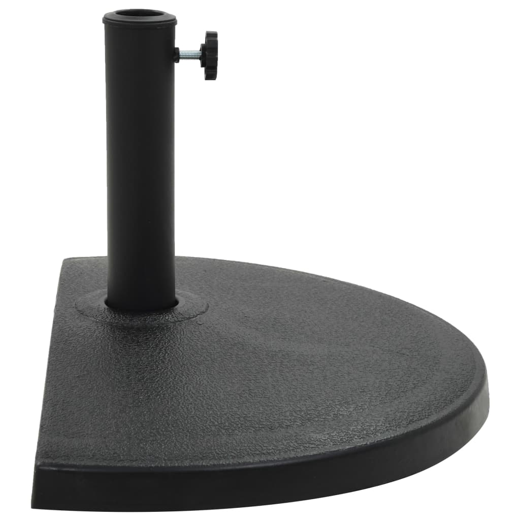 vidaXL Podstawa na parasol ogrodowy, półokrągła, żywica, 15 kg, czarna