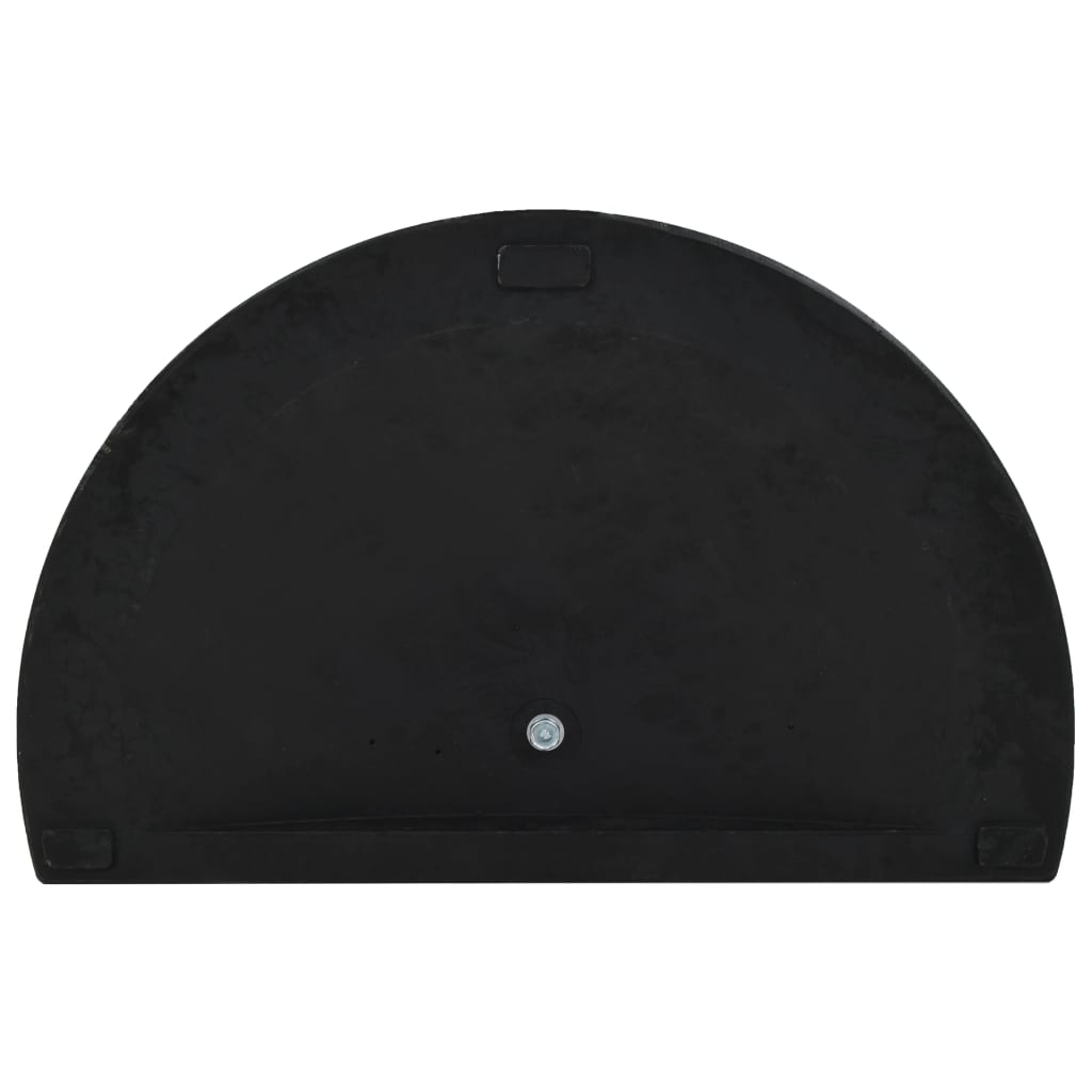 vidaXL Podstawa na parasol ogrodowy, półokrągła, żywica, 15 kg, czarna