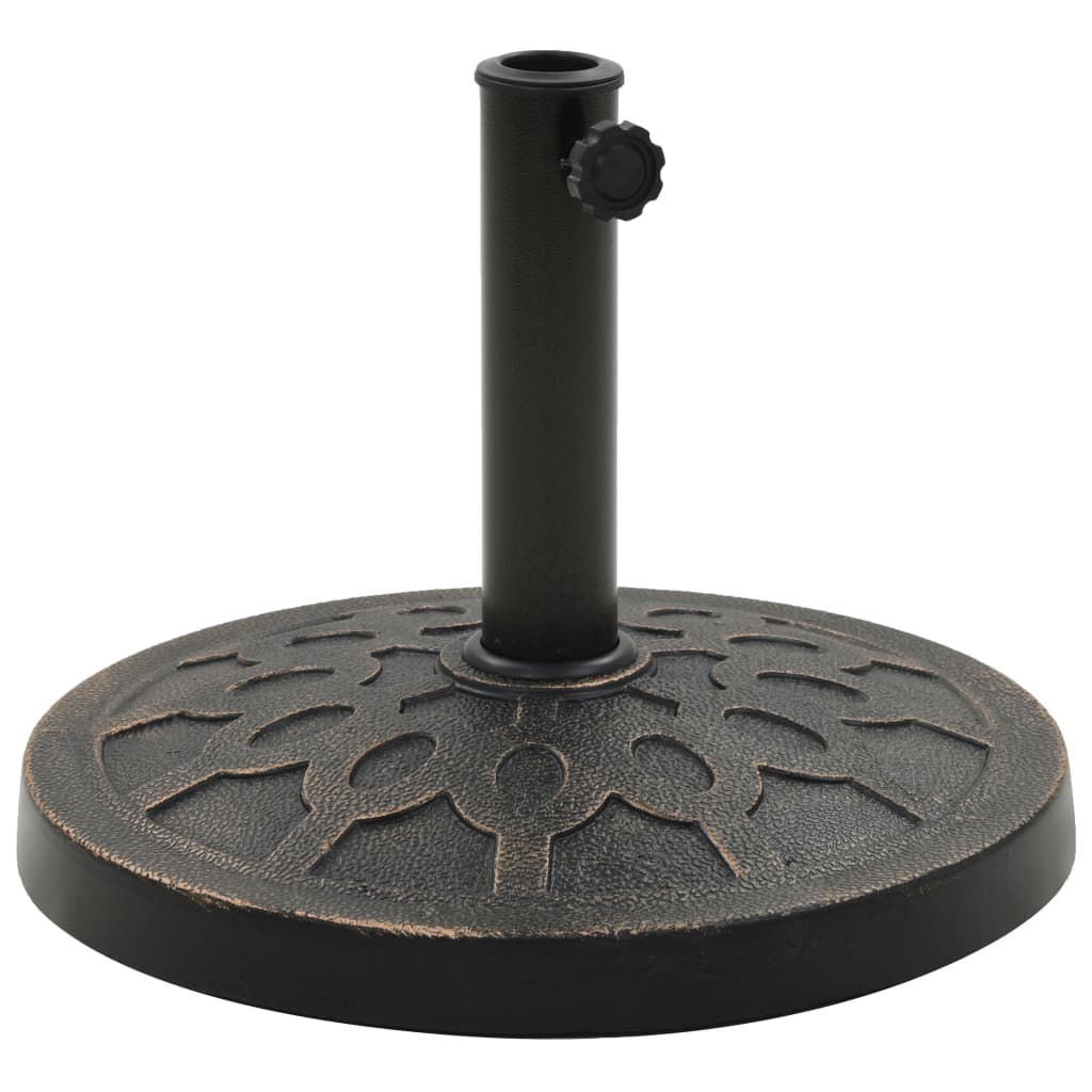 vidaXL Podstawa pod parasol ogrodowy, okrągła, żywica, 13 kg, brąz