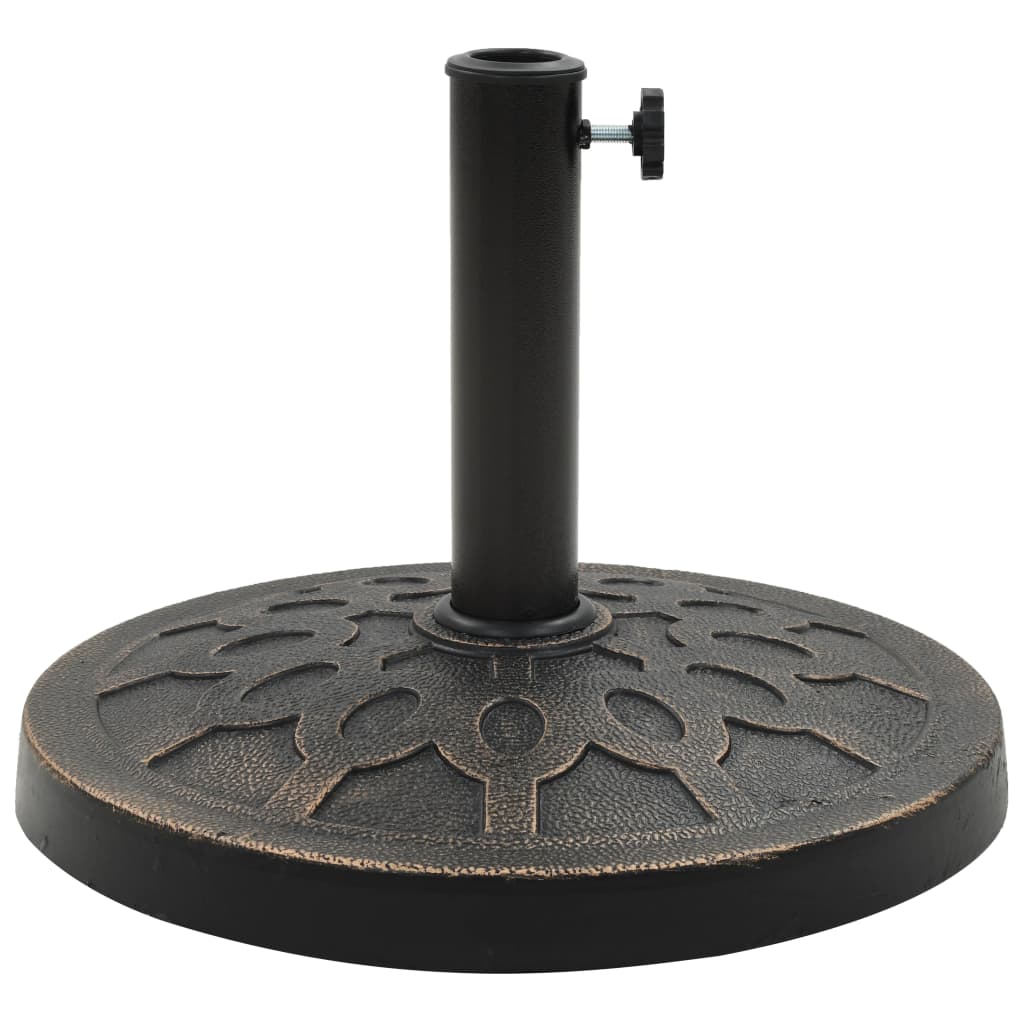 vidaXL Podstawa pod parasol ogrodowy, okrągła, żywica, 13 kg, brąz