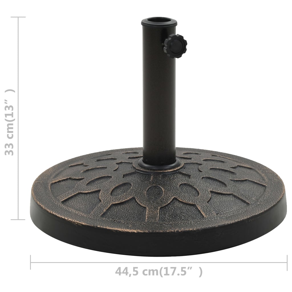 vidaXL Podstawa pod parasol ogrodowy, okrągła, żywica, 13 kg, brąz