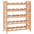 vidaXL Stojak na 25 butelek wina, lite drewno orzechowe, 63x25x73 cm