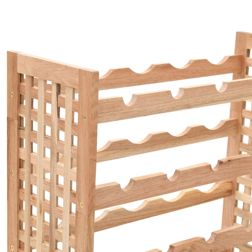 vidaXL Stojak na 25 butelek wina, lite drewno orzechowe, 63x25x73 cm