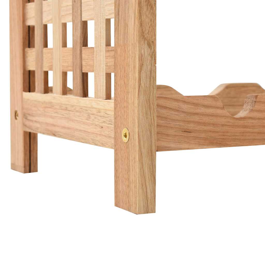 vidaXL Stojak na 25 butelek wina, lite drewno orzechowe, 63x25x73 cm