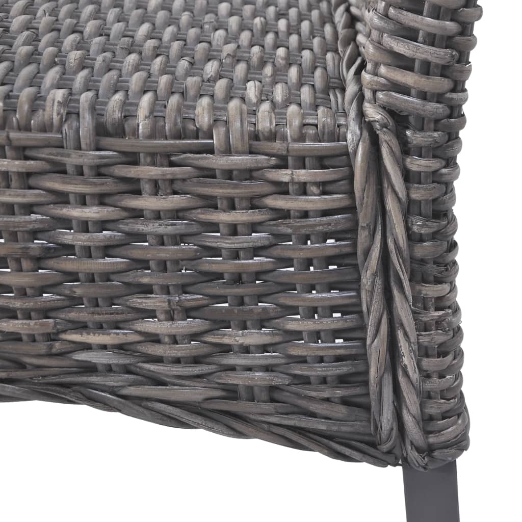 vidaXL Krzesła stołowe, 4 szt., brązowe, rattan Kubu i drewno mango