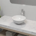 vidaXL Umywalka z baterią mieszającą, ceramiczna, okrągła, biała