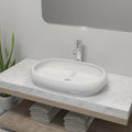 vidaXL Umywalka z baterią mieszającą, ceramiczna, owalna, biała