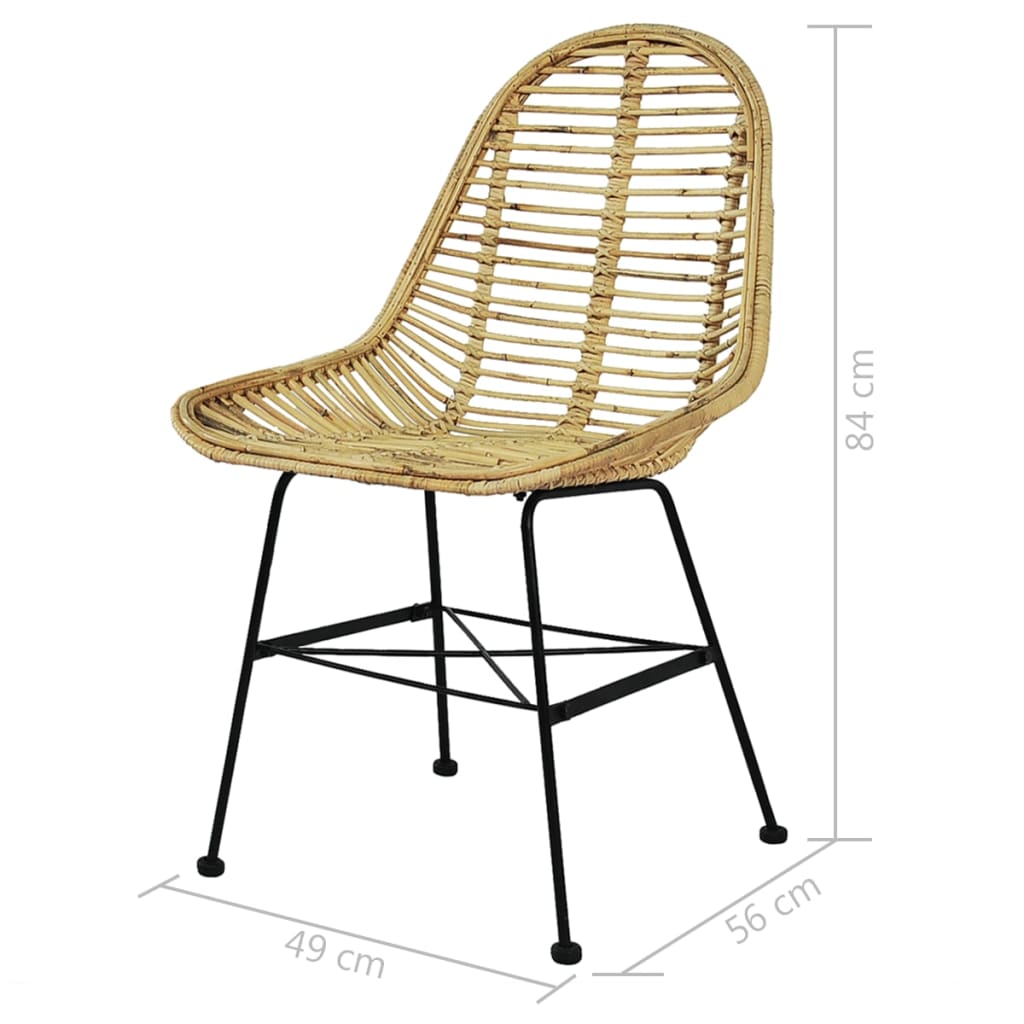 vidaXL Krzesła do jadalni, 6 szt., naturalny rattan
