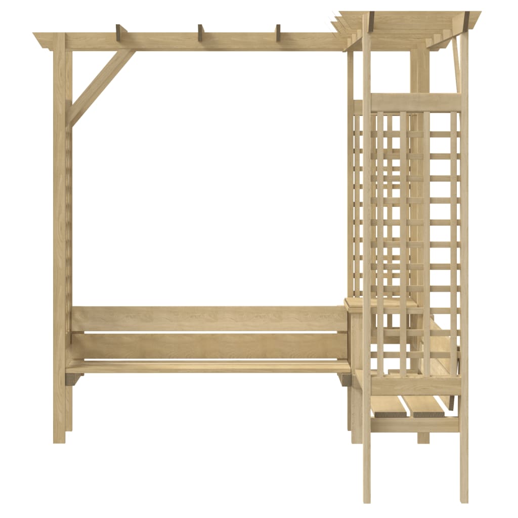 vidaXL Pergola narożna z ławką, impregnowane drewno sosnowe