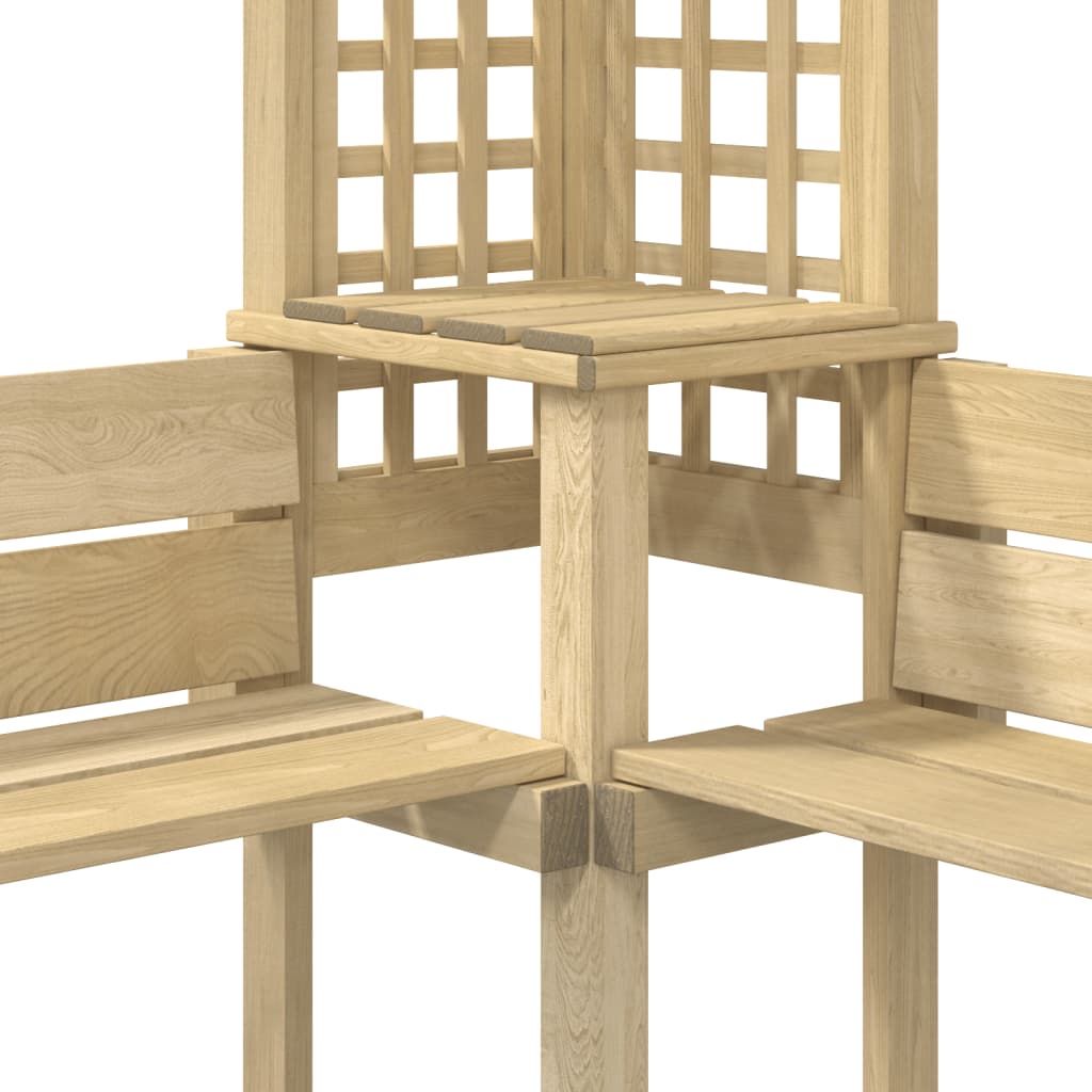 vidaXL Pergola narożna z ławką, impregnowane drewno sosnowe