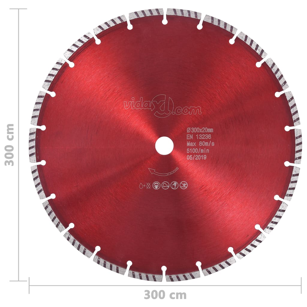 vidaXL Tarcza diamentowa turbo, stal, 300 mm