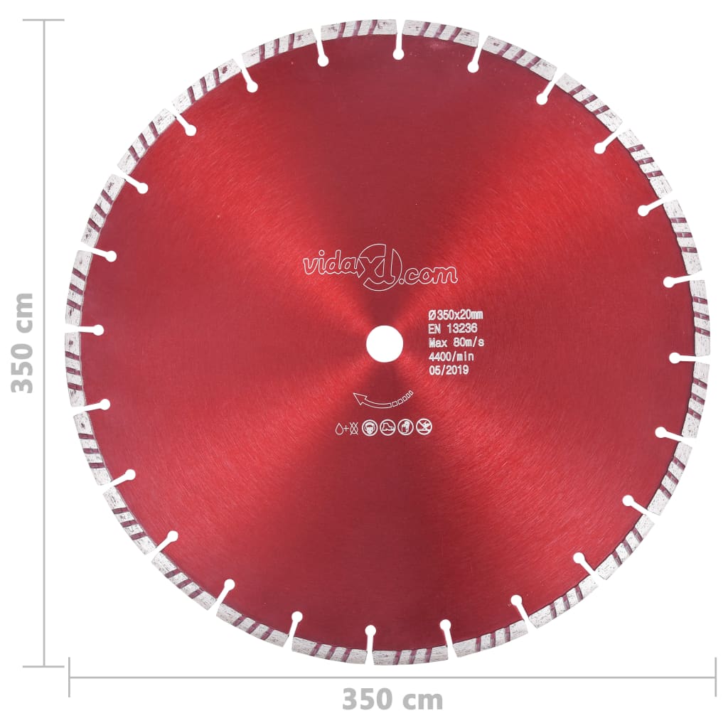 vidaXL Tarcza diamentowa turbo, stal, 350 mm