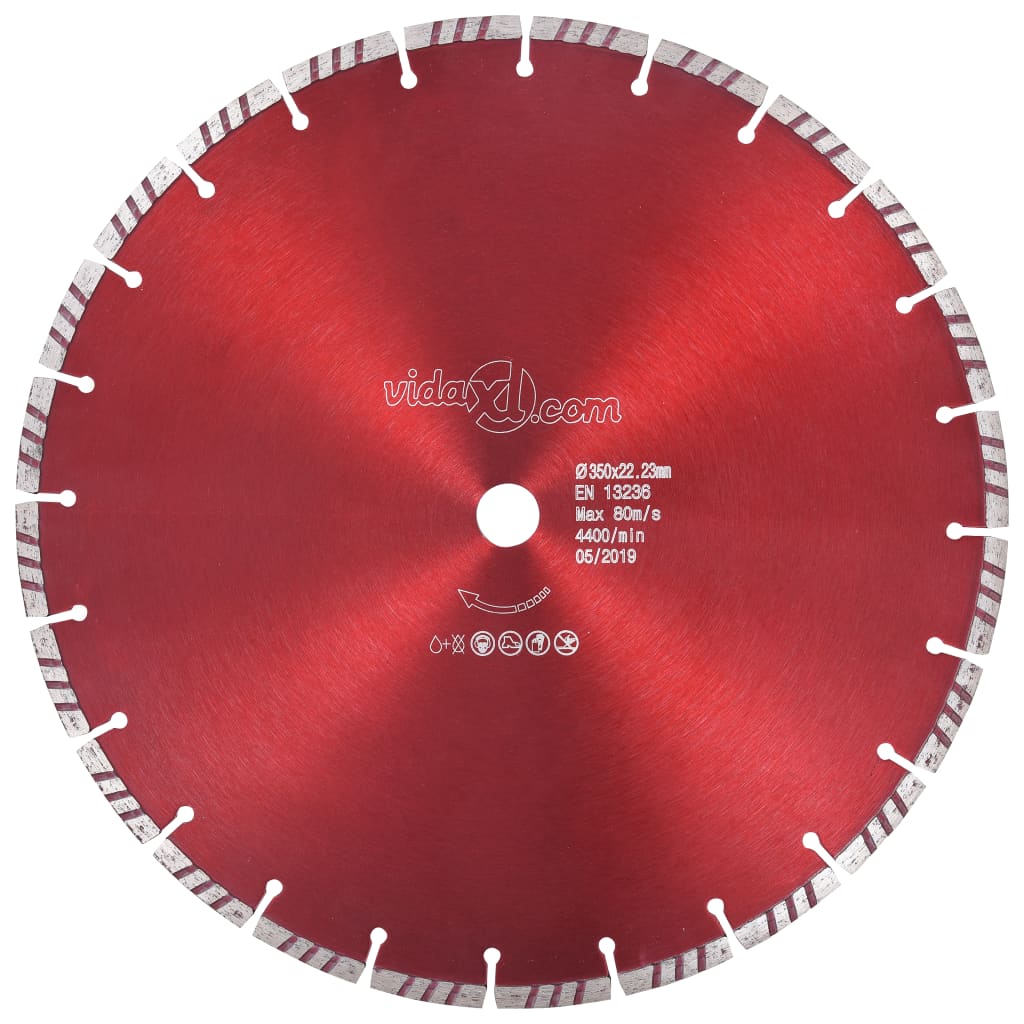 vidaXL Tarcza diamentowa turbo, stal, 350 mm