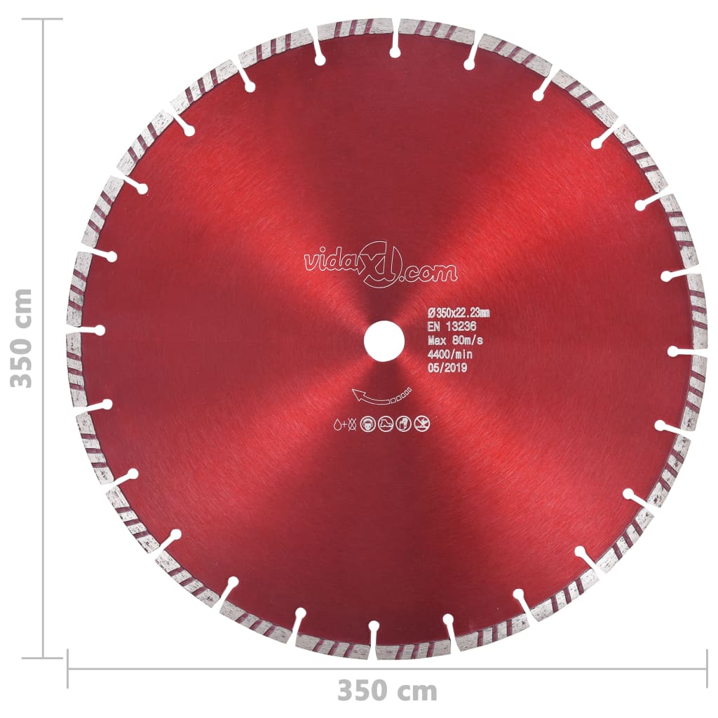 vidaXL Tarcza diamentowa turbo, stal, 350 mm
