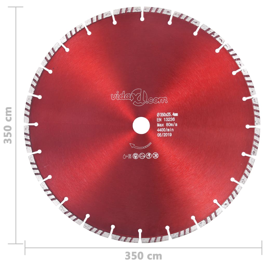 vidaXL Tarcza diamentowa turbo, stal, 350 mm