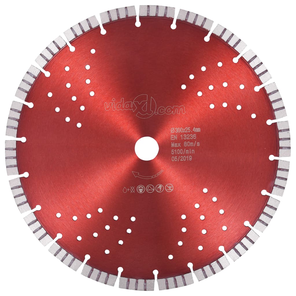 vidaXL Tarcza diamentowa turbo z otworami, stal, 300 mm