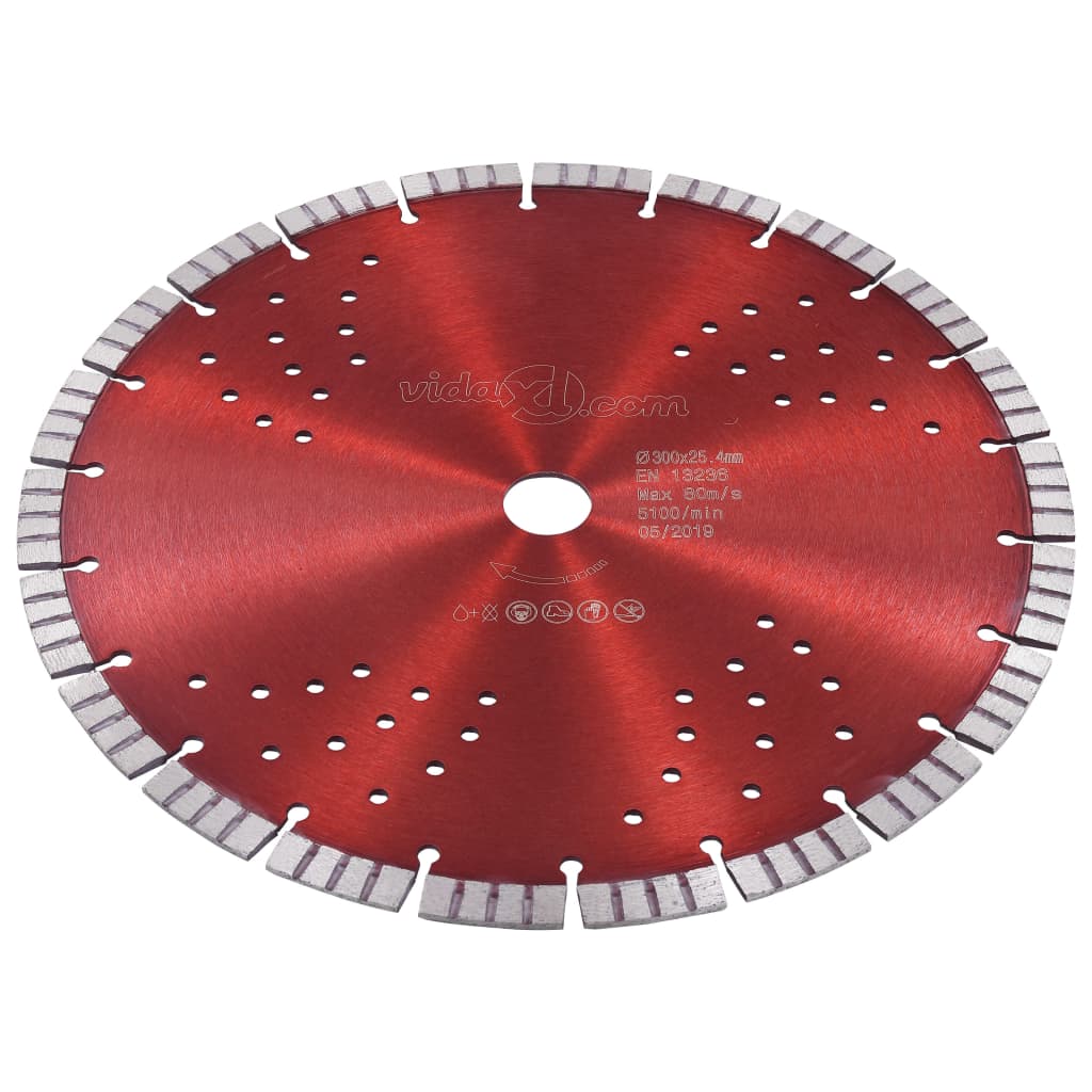vidaXL Tarcza diamentowa turbo z otworami, stal, 300 mm