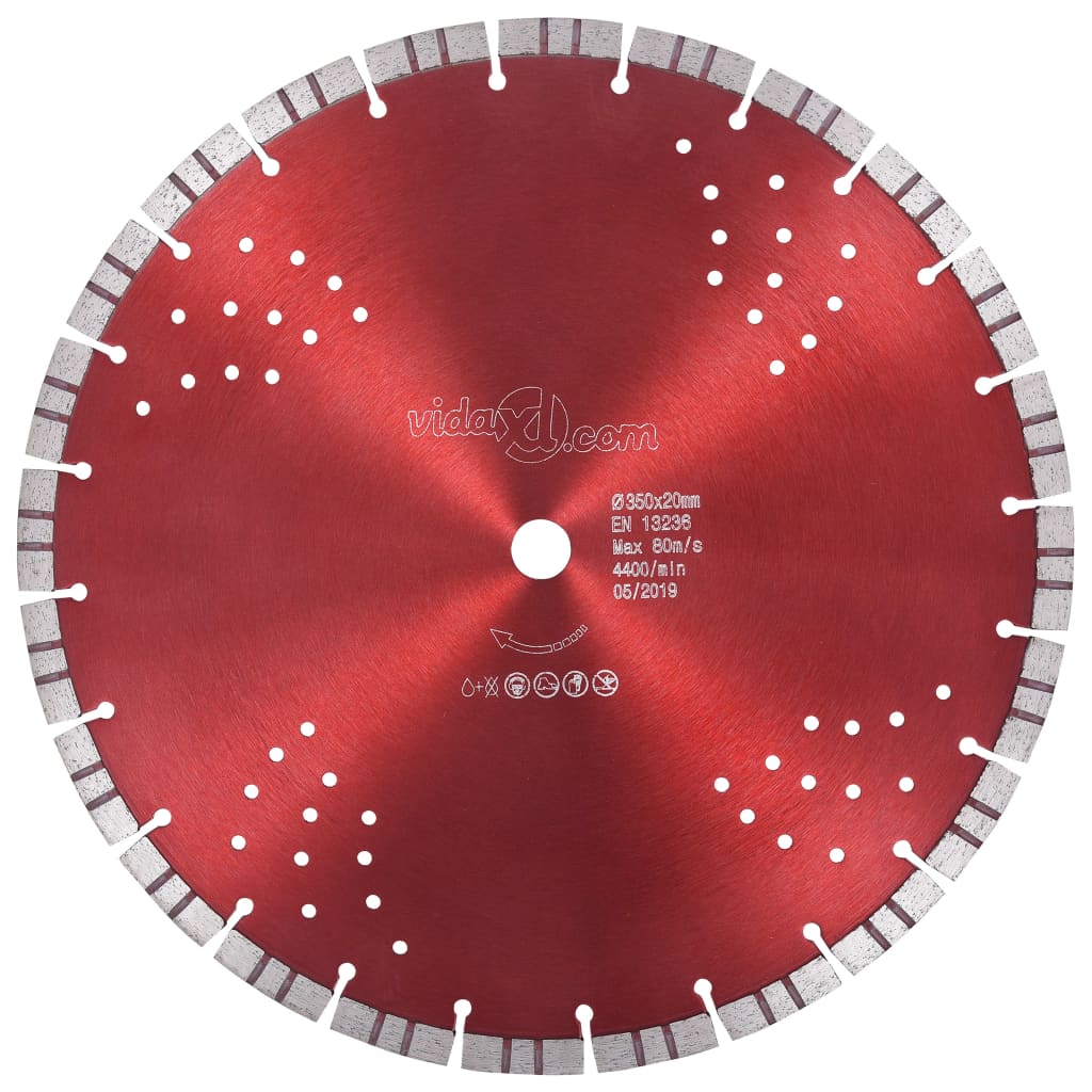 vidaXL Tarcza diamentowa turbo z otworami, stal, 350 mm