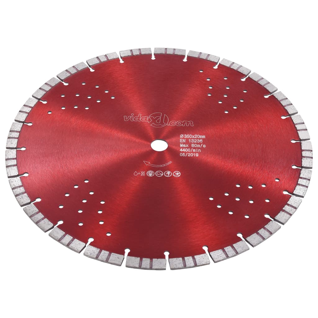 vidaXL Tarcza diamentowa turbo z otworami, stal, 350 mm