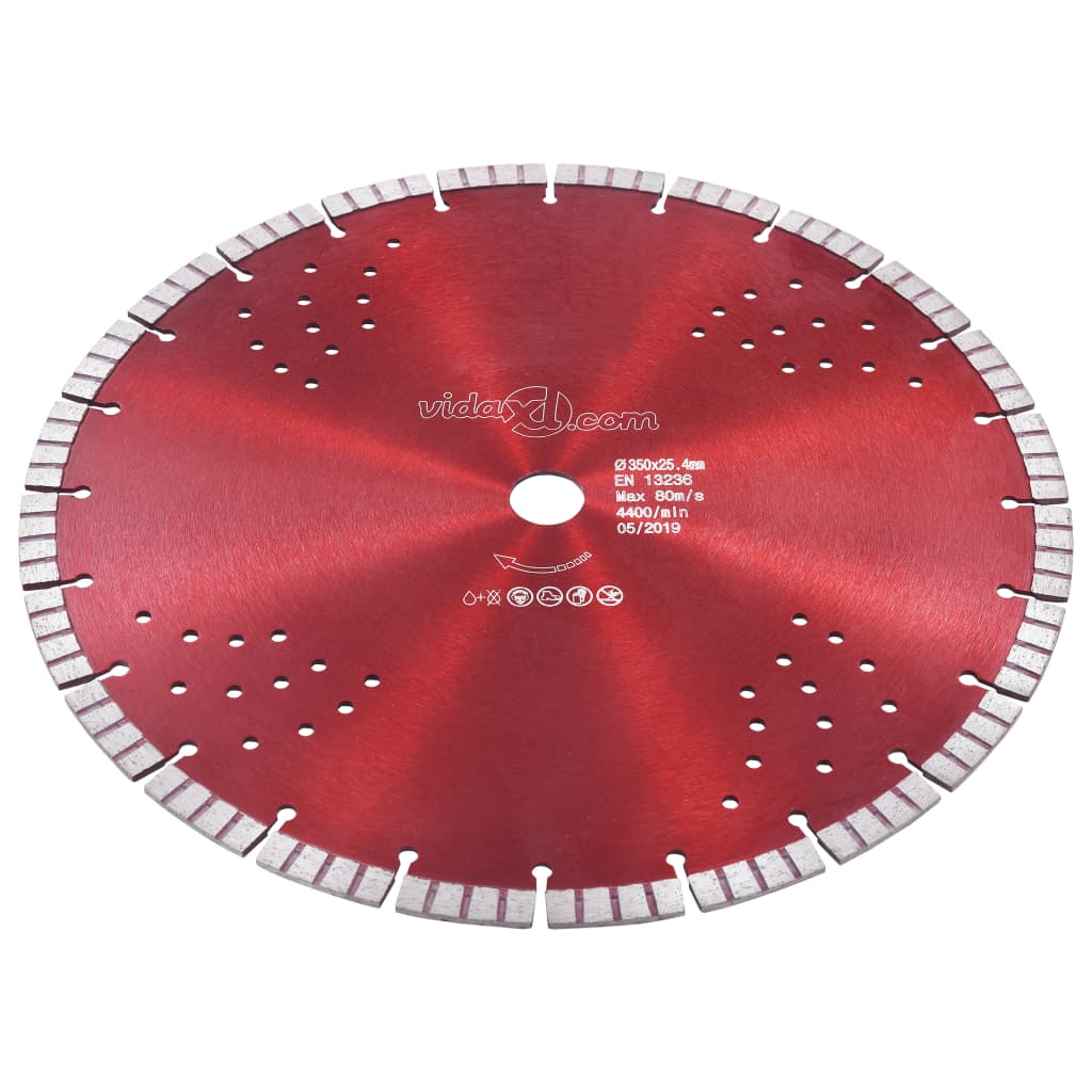 vidaXL Tarcza diamentowa turbo z otworami, stal, 350 mm