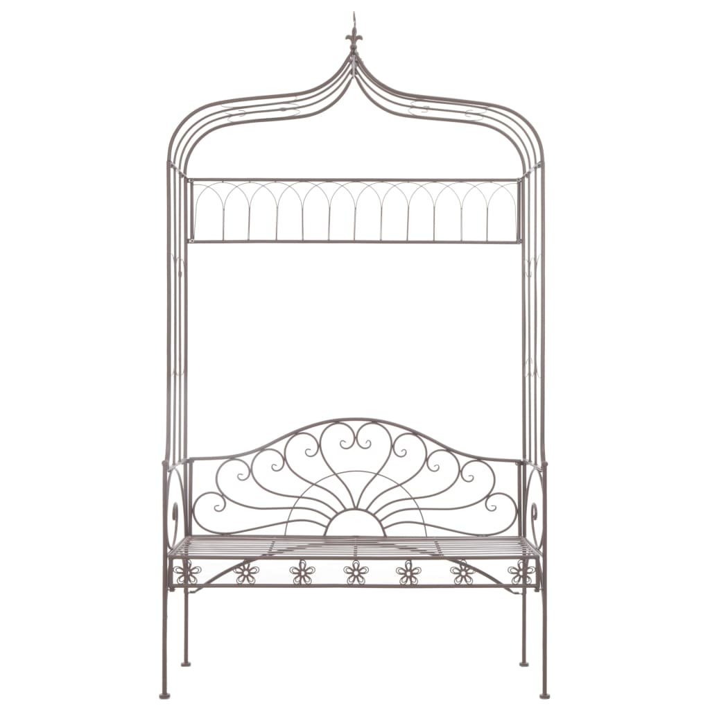 vidaXL Ławka ogrodowa, 122 cm, żelazo, antyczny brąz