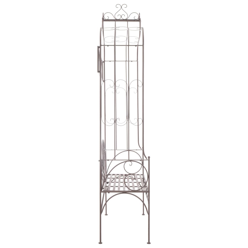 vidaXL Ławka ogrodowa, 122 cm, żelazo, antyczny brąz