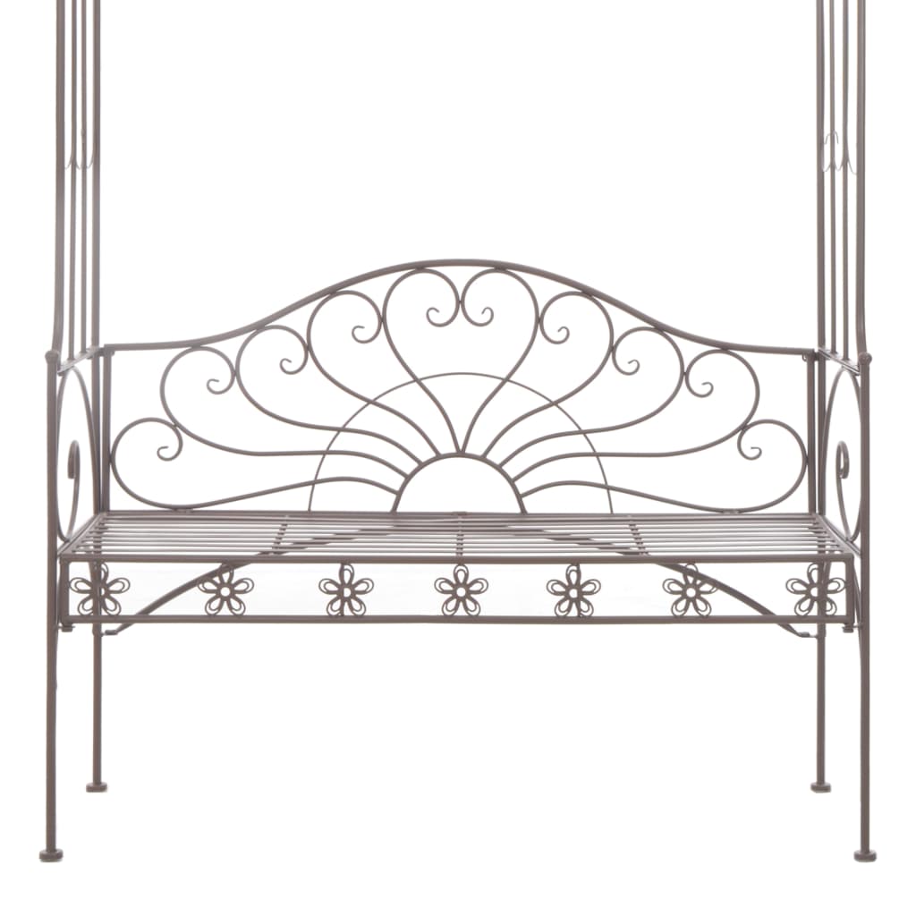 vidaXL Ławka ogrodowa, 122 cm, żelazo, antyczny brąz