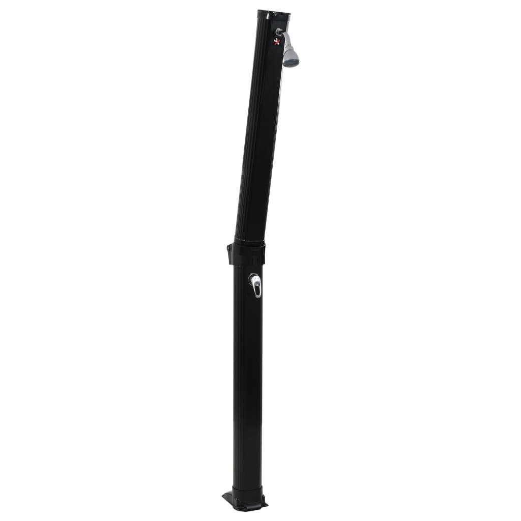vidaXL Składany prysznic solarny, czarny, 214 cm, 23 L