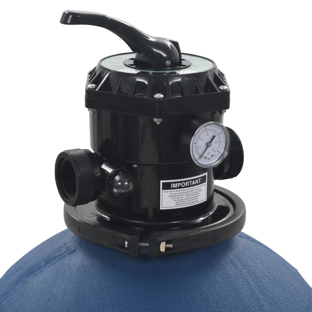 vidaXL Piaskowy filtr basenowy z zaworem 6 drożnym, niebieski, 560 mm