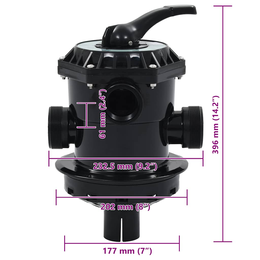 vidaXL Zawór wielodrożny do filtra piaskowego ABS, 1,5" 6-kierunkowy