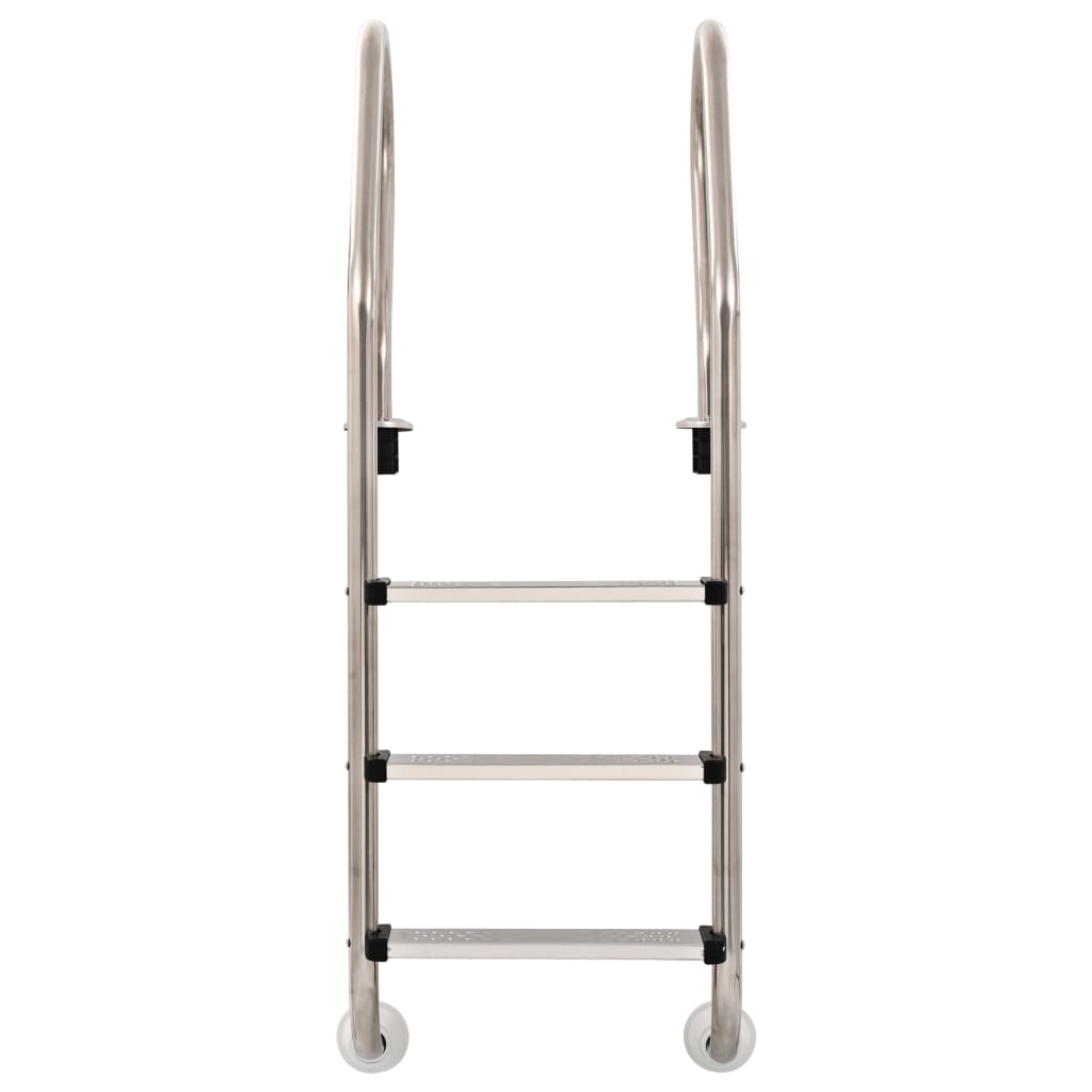 vidaXL Drabinka basenowa z 3 stopniami, stal nierdzewna 304, 120 cm