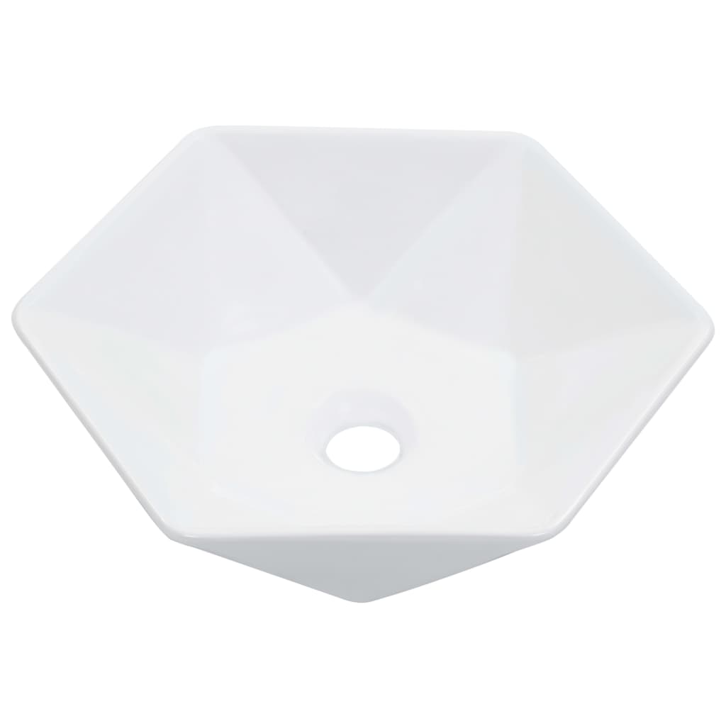vidaXL Umywalka, 41 x 36,5 x 12 cm, ceramiczna, biała